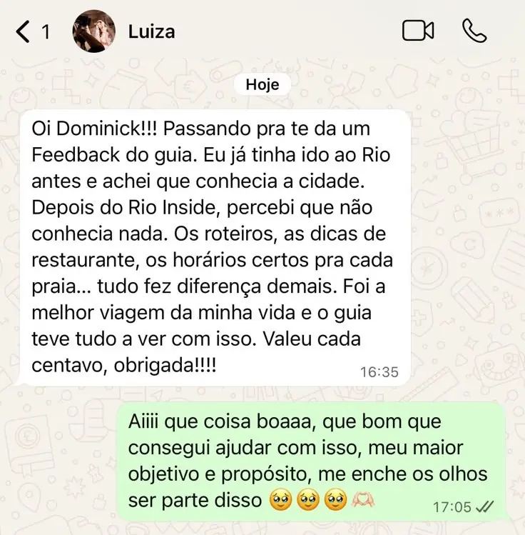 Depoimento no WhatsApp